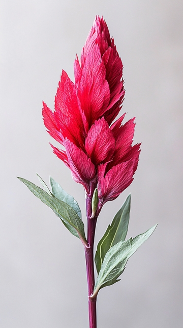 红色羽毛状花朵植物素材