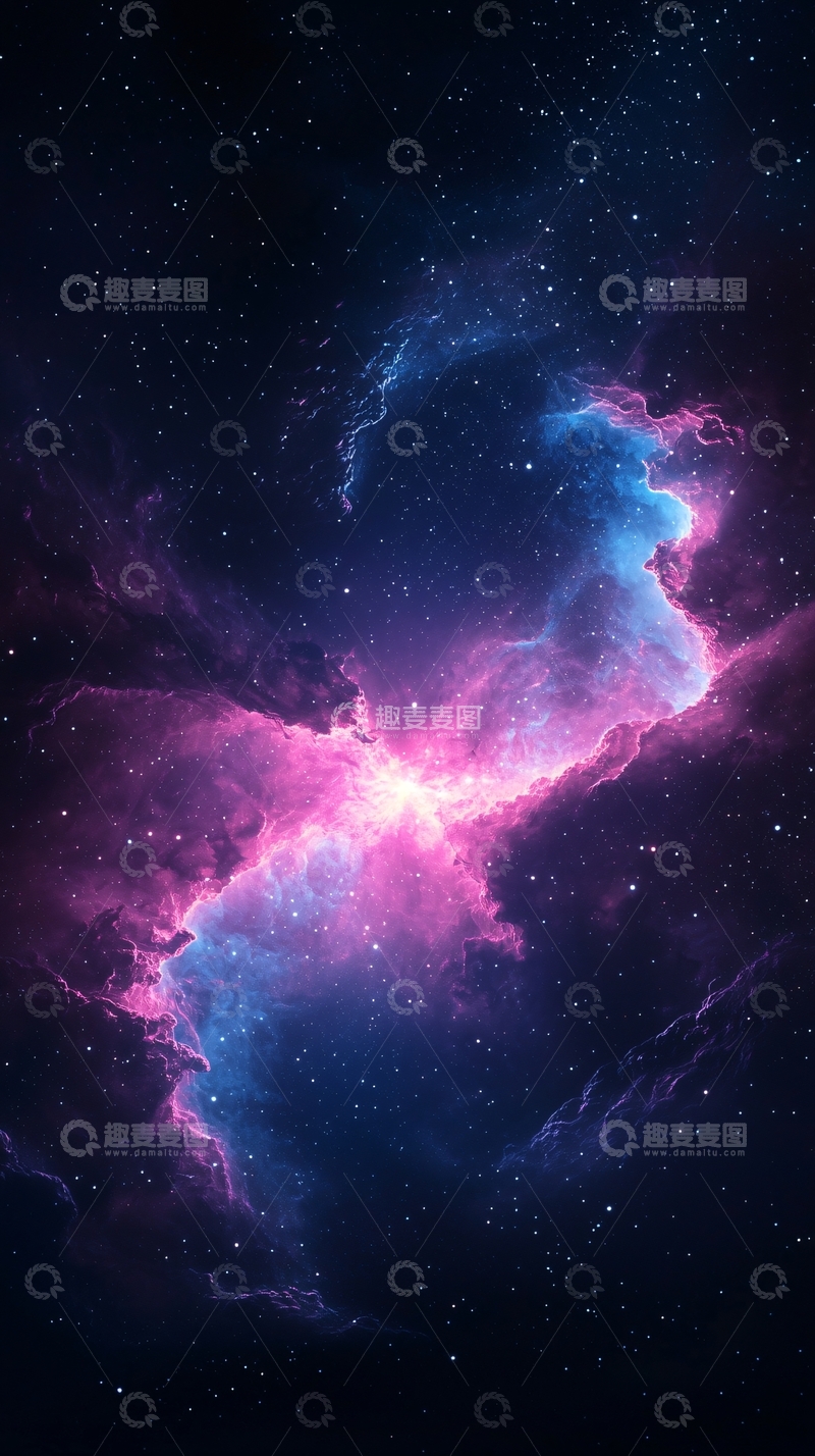 高清大图下载【趣麦麦图】梦幻星云星空背景图