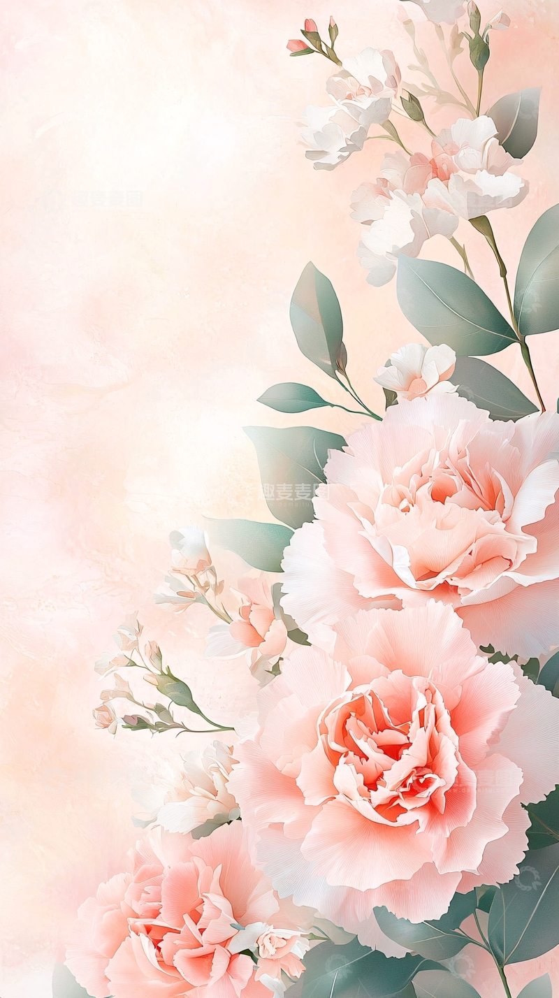 高清大图下载【趣麦麦图】粉色玫瑰花束背景图