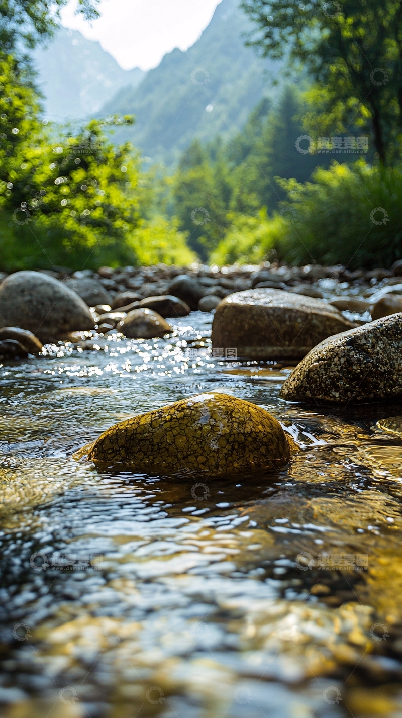 高清大图下载【趣麦麦图】山间清澈小溪自然风景