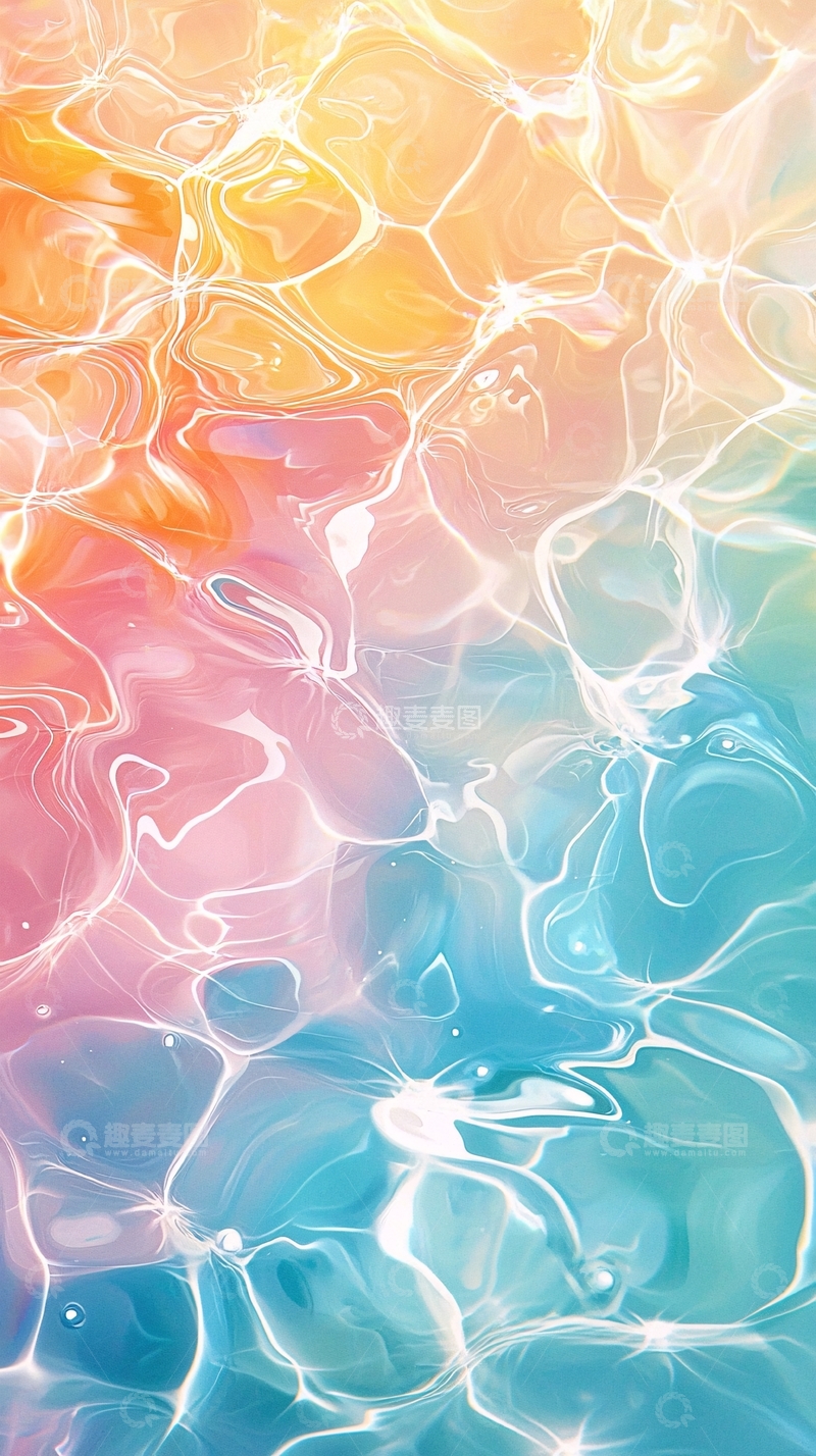 高清大图下载【趣麦麦图】梦幻色彩流动抽象背景
