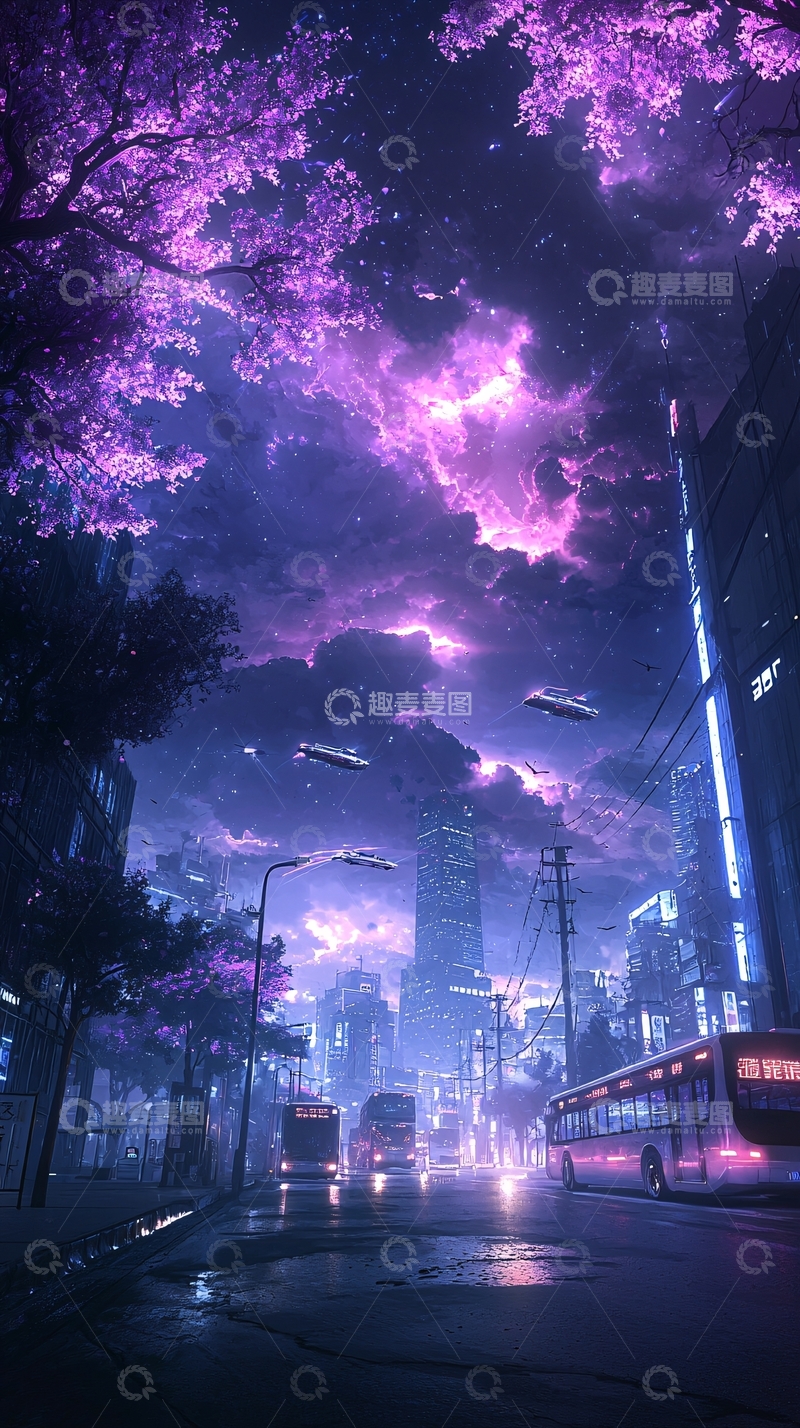 高清大图下载【趣麦麦图】未来城市夜景110