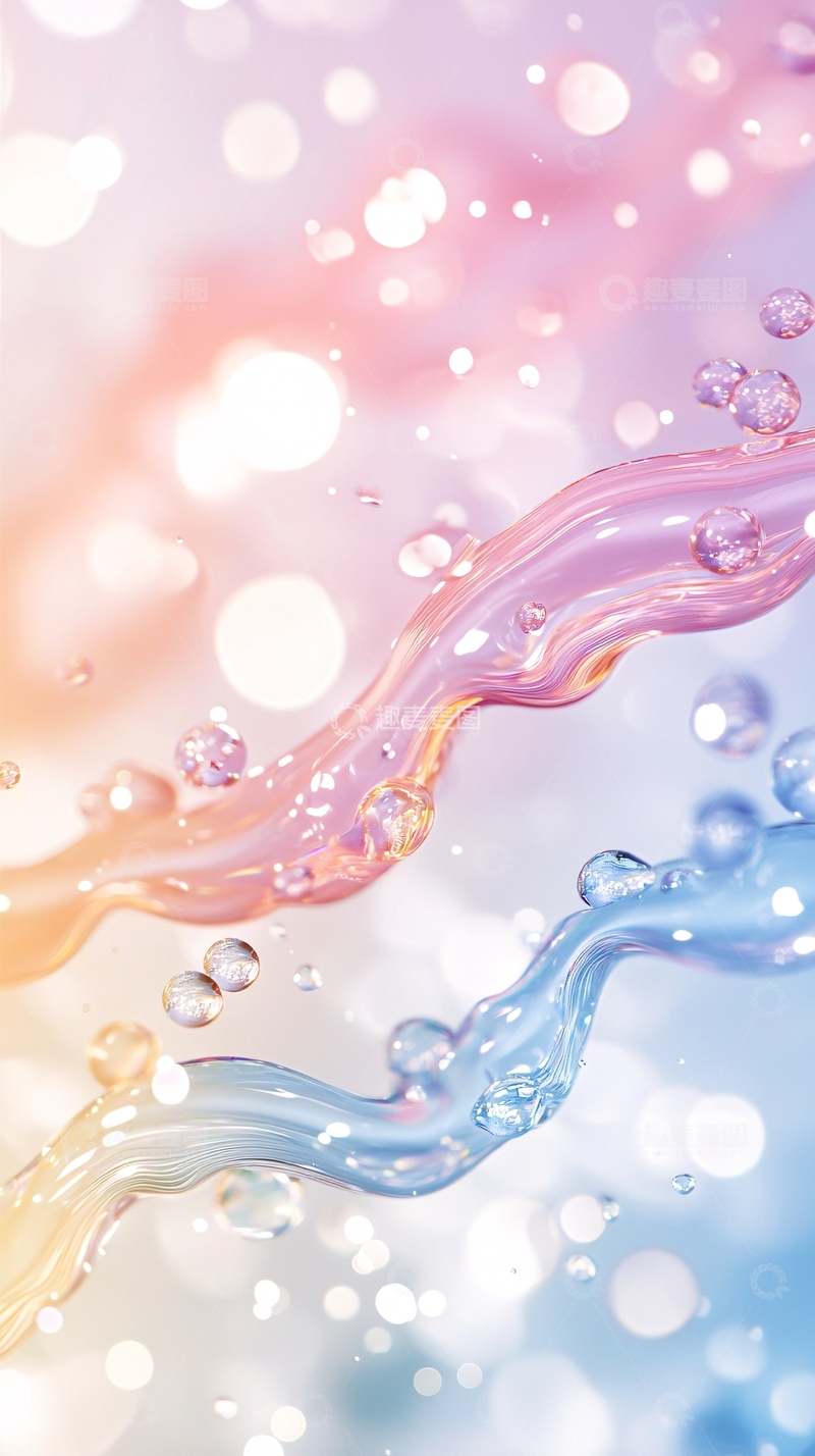 高清大图下载【趣麦麦图】梦幻色彩流动液体素材