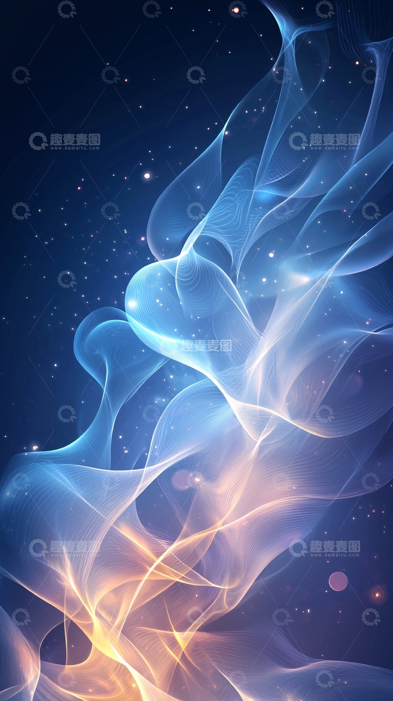 高清大图下载【趣麦麦图】梦幻星空抽象线条背景