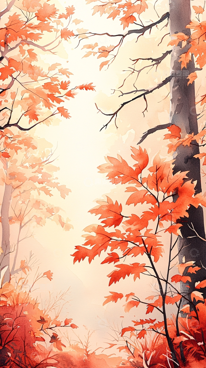 高清大图下载【趣麦麦图】秋日森林风景画