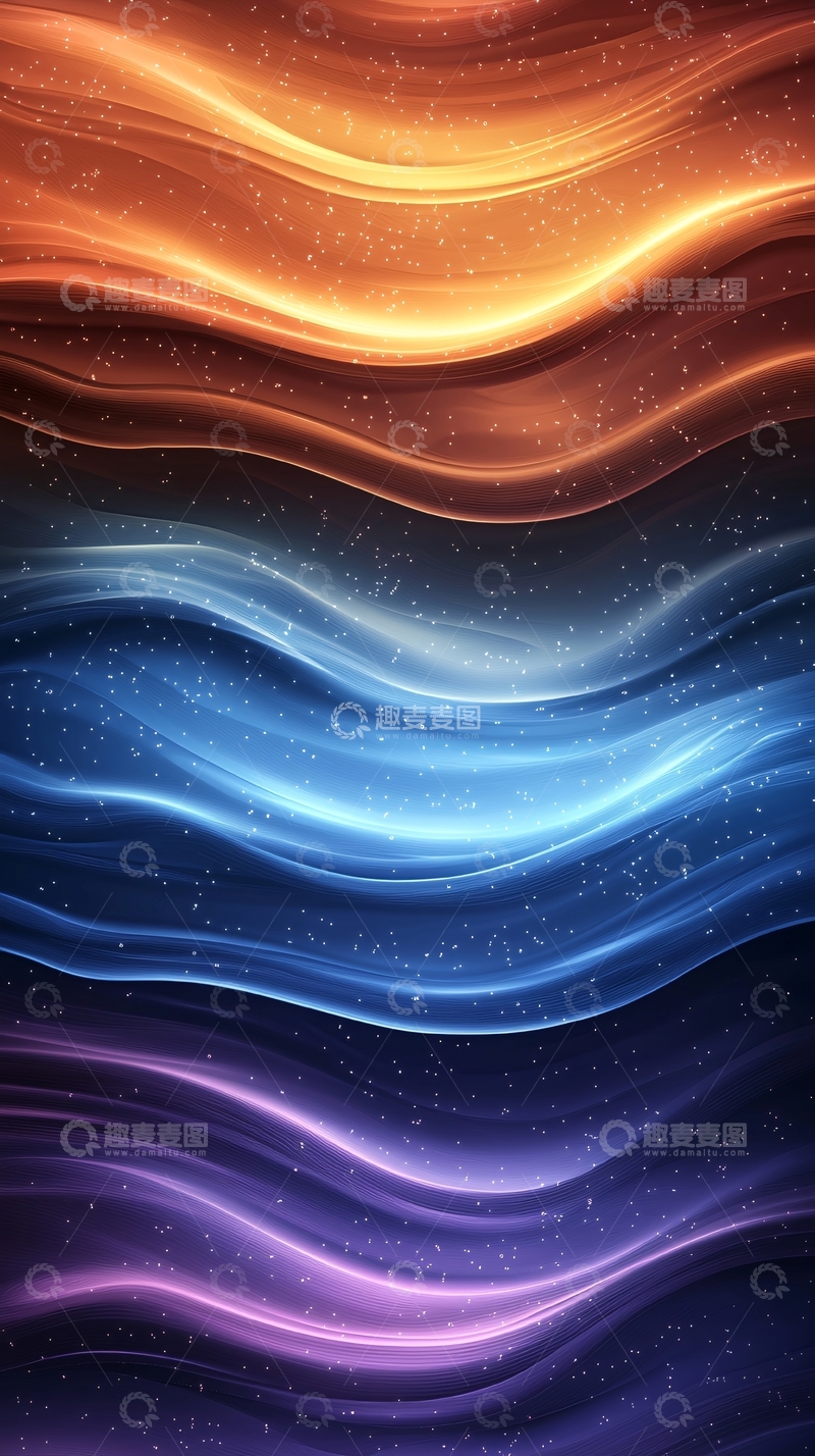 高清大图下载【趣麦麦图】波浪渐变星空背景图