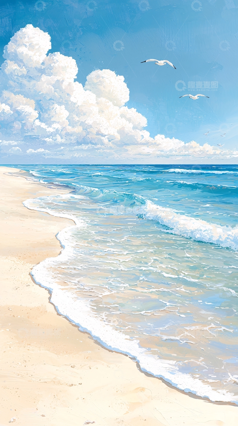 高清大图下载【趣麦麦图】海滩海浪沙滩风景