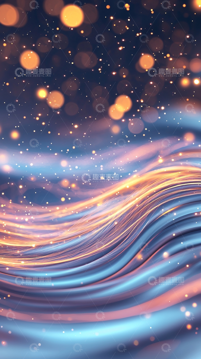 高清大图下载【趣麦麦图】梦幻波浪光点背景