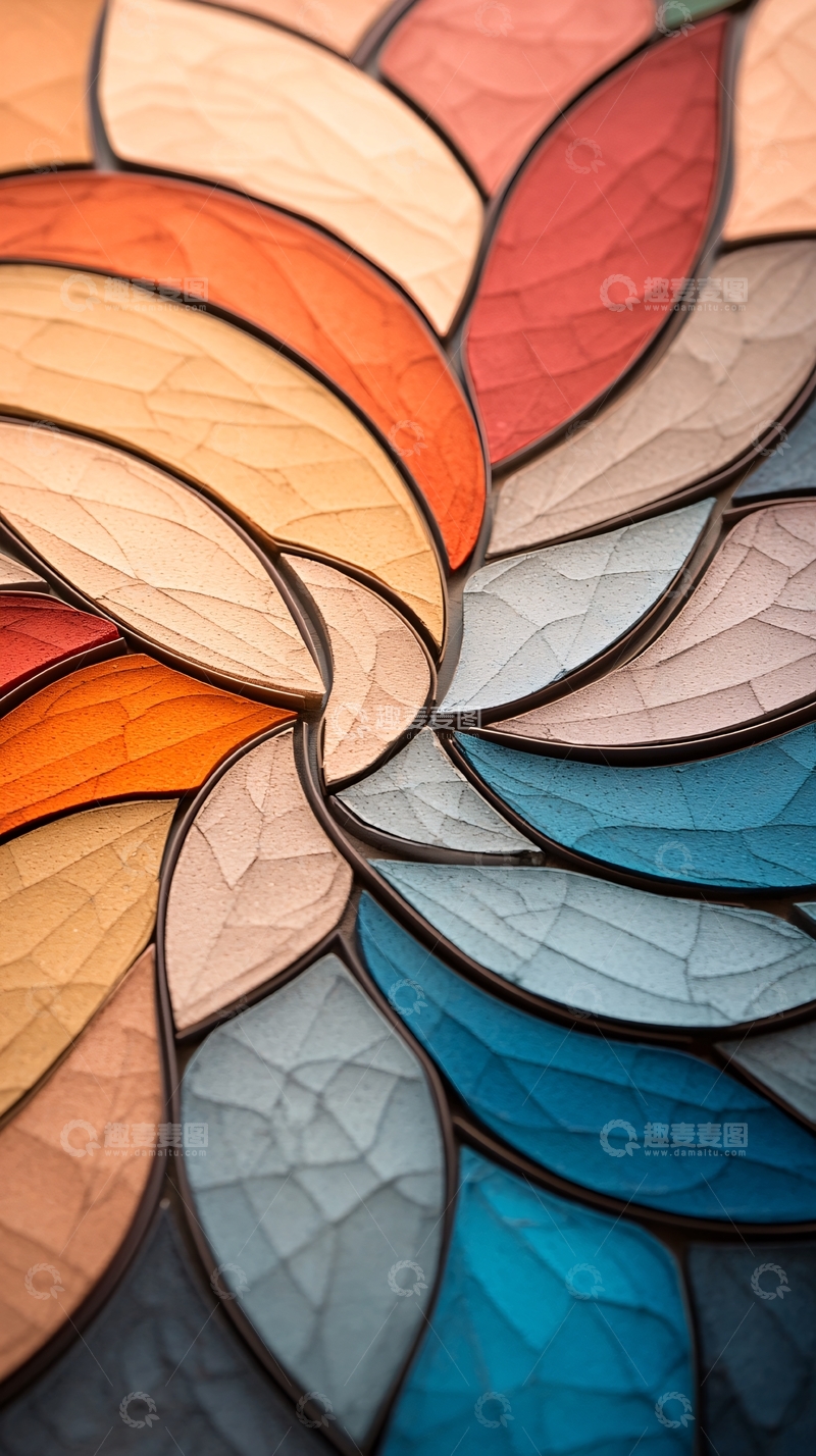 高清大图下载【趣麦麦图】彩色玻璃拼接艺术图案