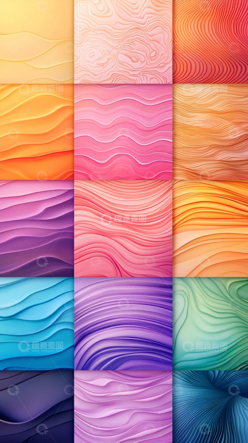 高清大图下载【趣麦麦图】抽象波纹纹理背景素材集