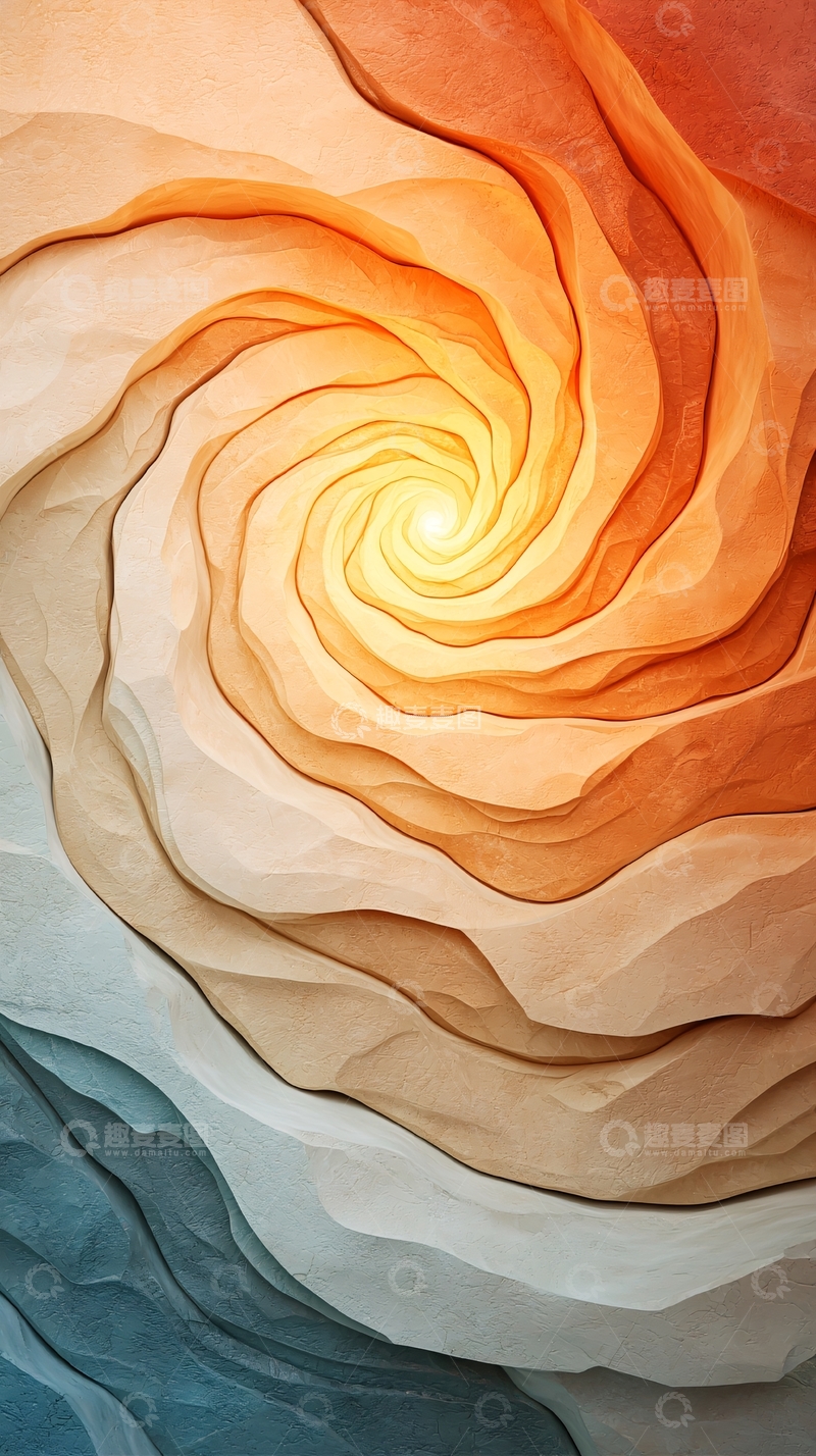 高清大图下载【趣麦麦图】螺旋渐变抽象艺术背景