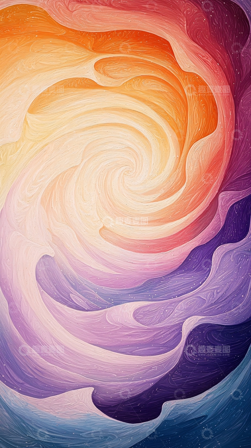高清大图下载【趣麦麦图】梦幻漩涡色彩渐变背景图