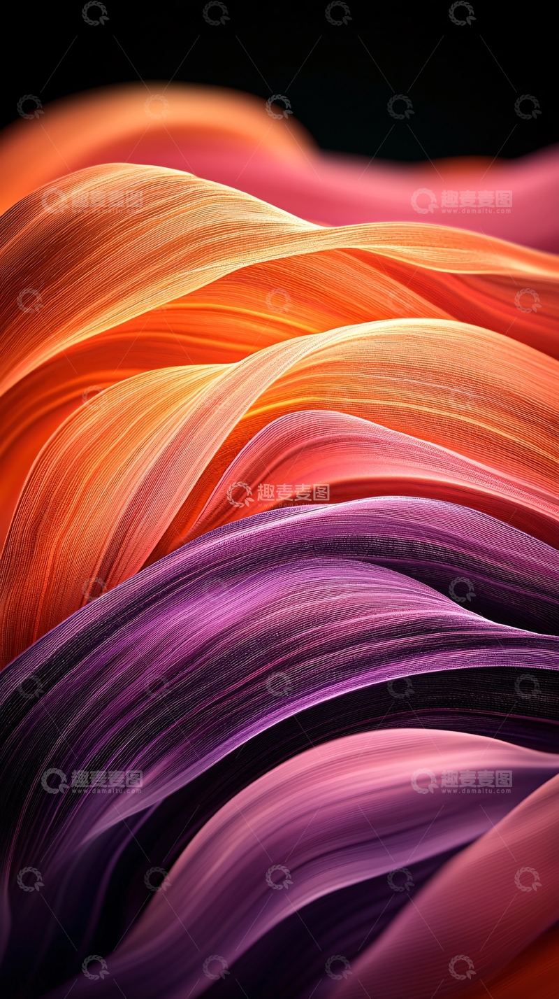 高清大图下载【趣麦麦图】抽象色彩流动曲线背景