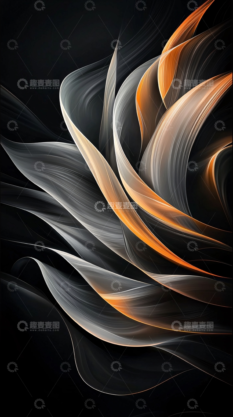 高清大图下载【趣麦麦图】抽象流动线条艺术背景