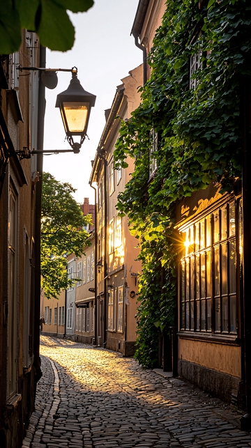 夕阳下的小巷