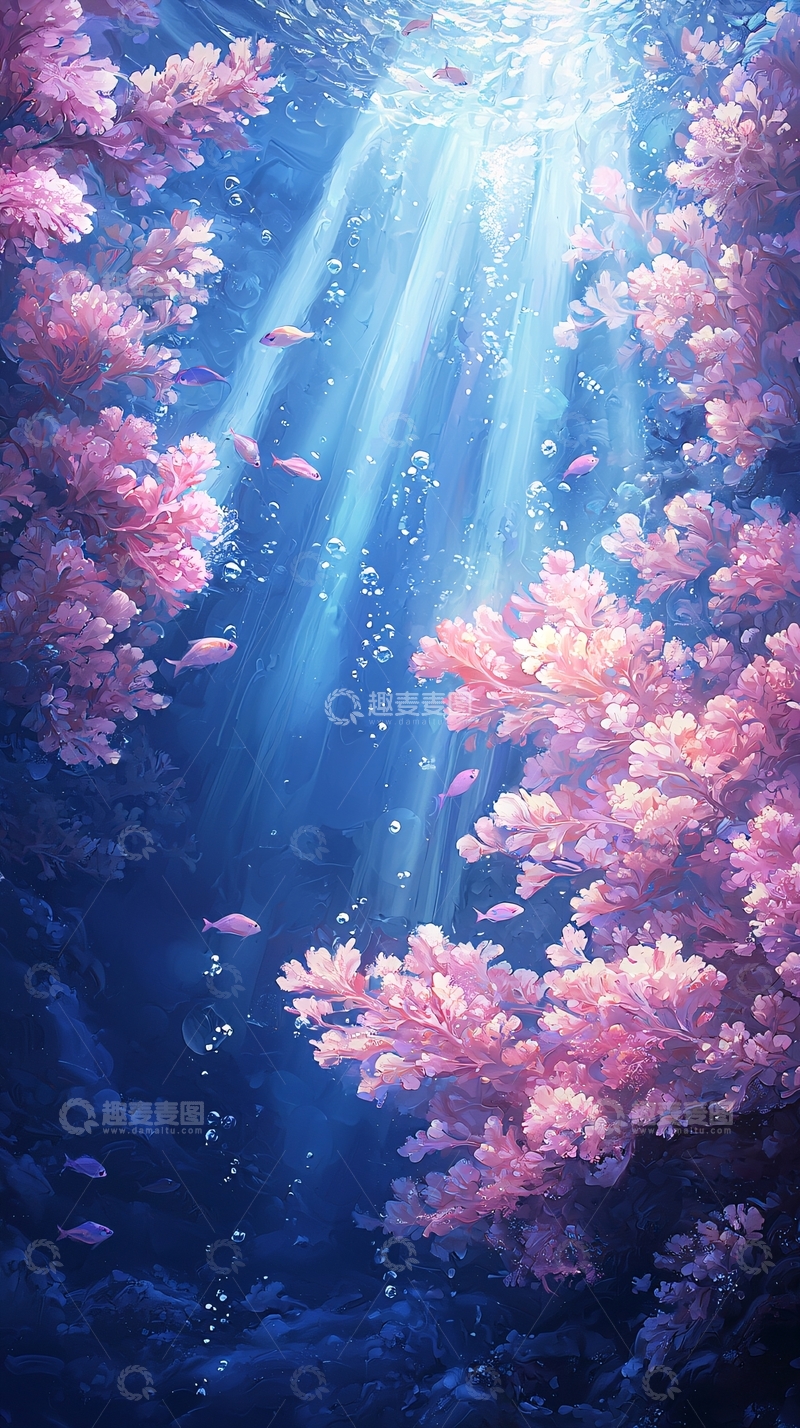 高清大图下载【趣麦麦图】梦幻海底珊瑚礁风景