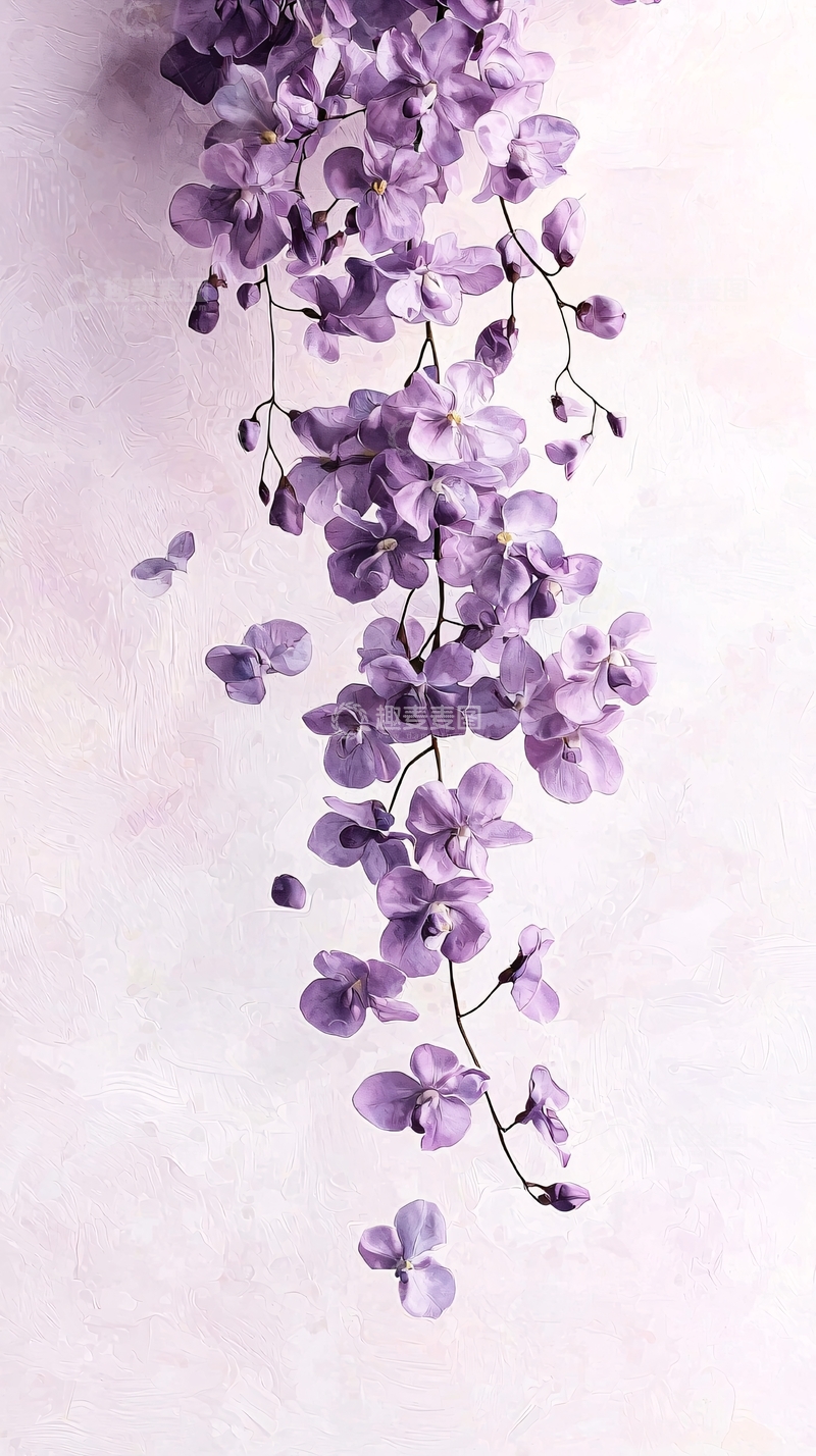 高清大图下载【趣麦麦图】紫色花卉艺术画背景