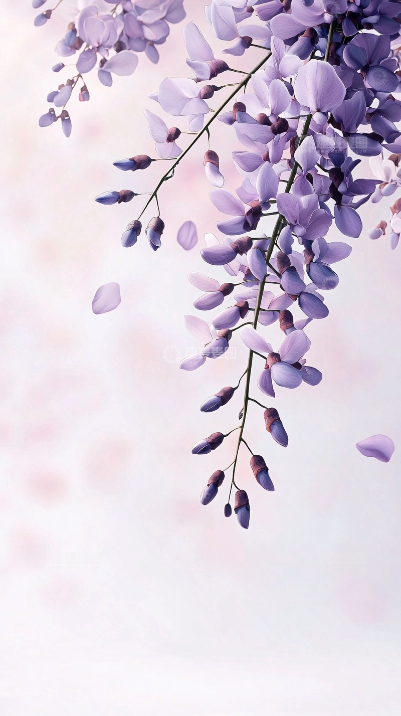 高清大图下载【趣麦麦图】紫色藤蔓花卉背景图