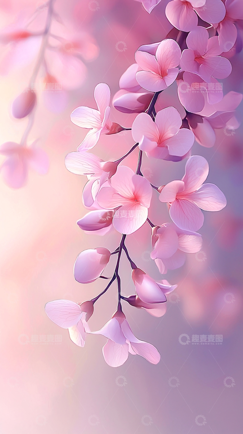 高清大图下载【趣麦麦图】粉色樱花背景素材