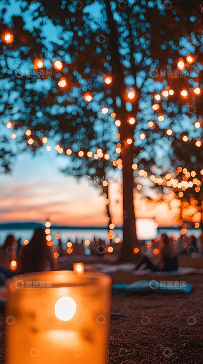 高清大图下载【趣麦麦图】户外烛光晚餐场景