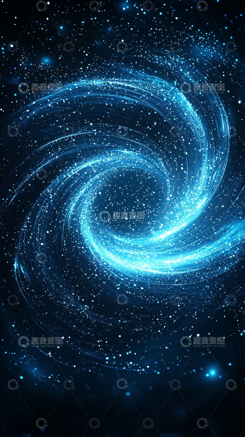 高清大图下载【趣麦麦图】蓝色星云漩涡背景图