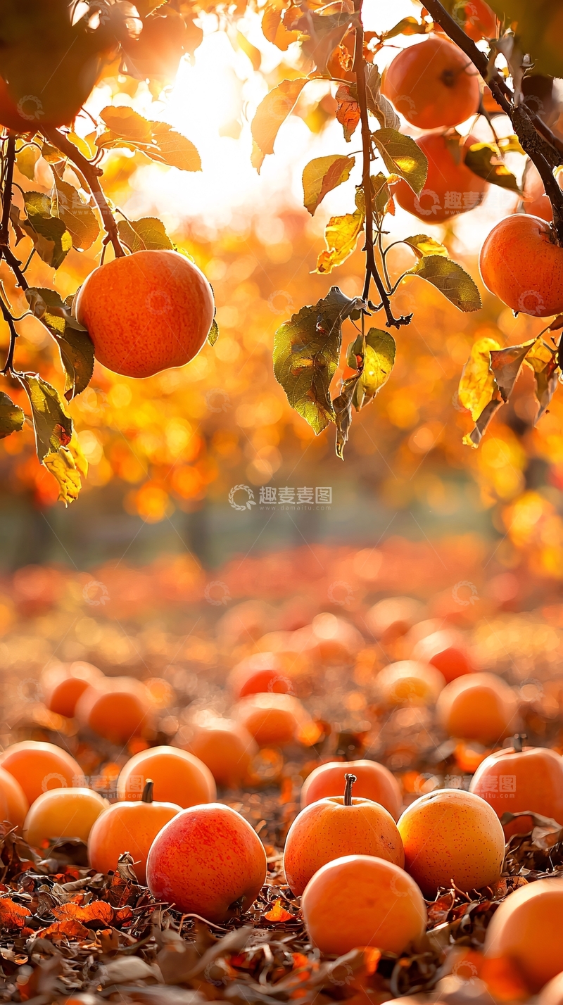 高清大图下载【趣麦麦图】秋日果园苹果丰收场景