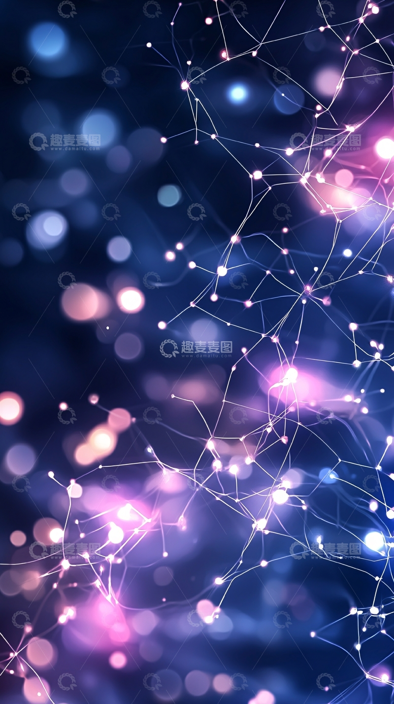 高清大图下载【趣麦麦图】光点交织网络背景