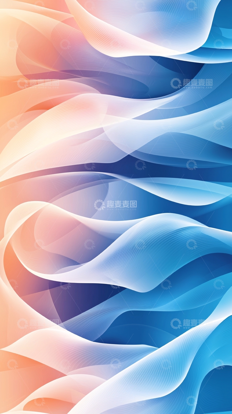 高清大图下载【趣麦麦图】抽象波浪线条背景图