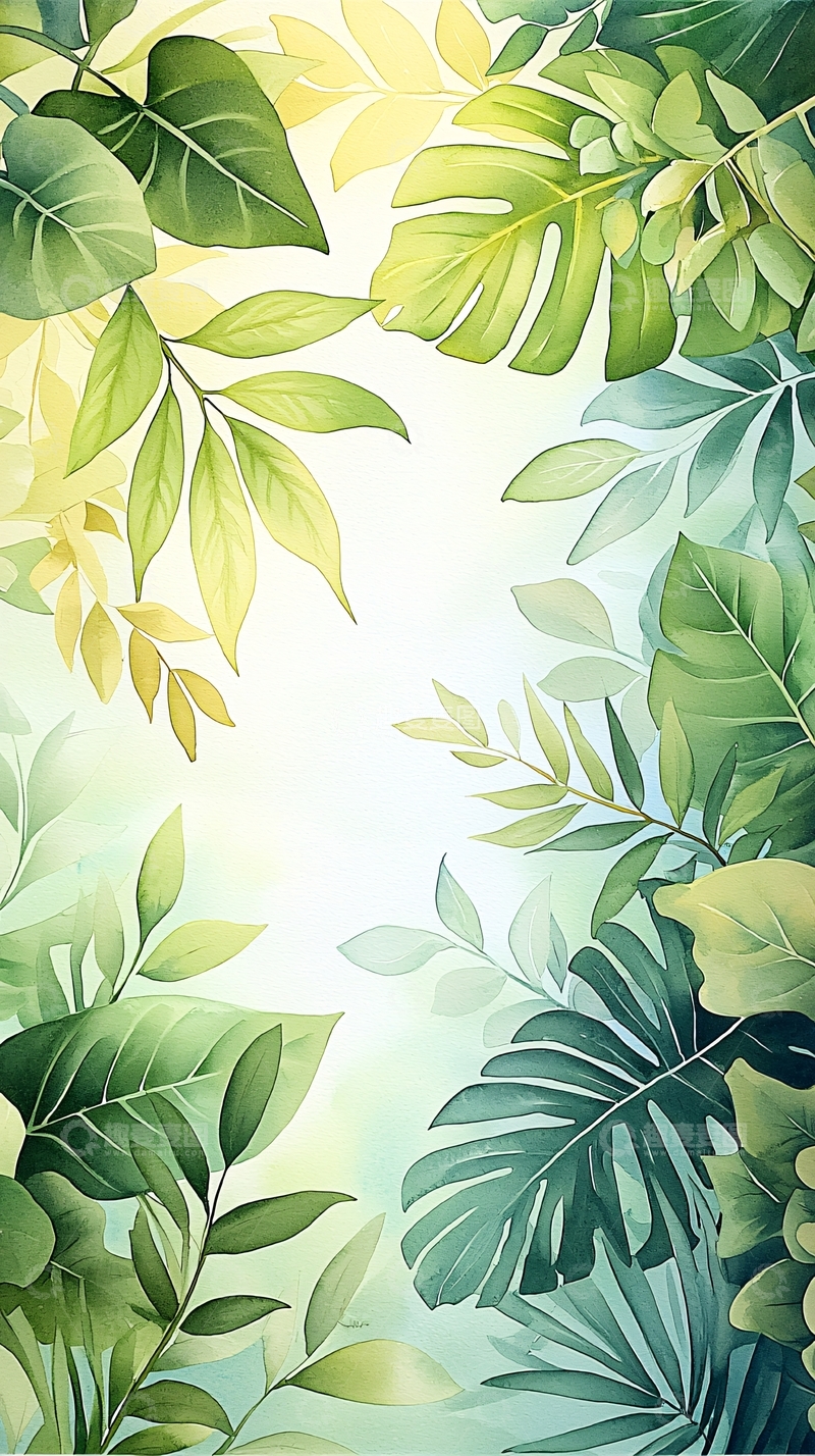 高清大图下载【趣麦麦图】热带植物叶子背景图