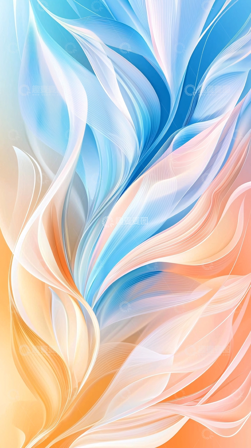 高清大图下载【趣麦麦图】抽象流动线条艺术背景