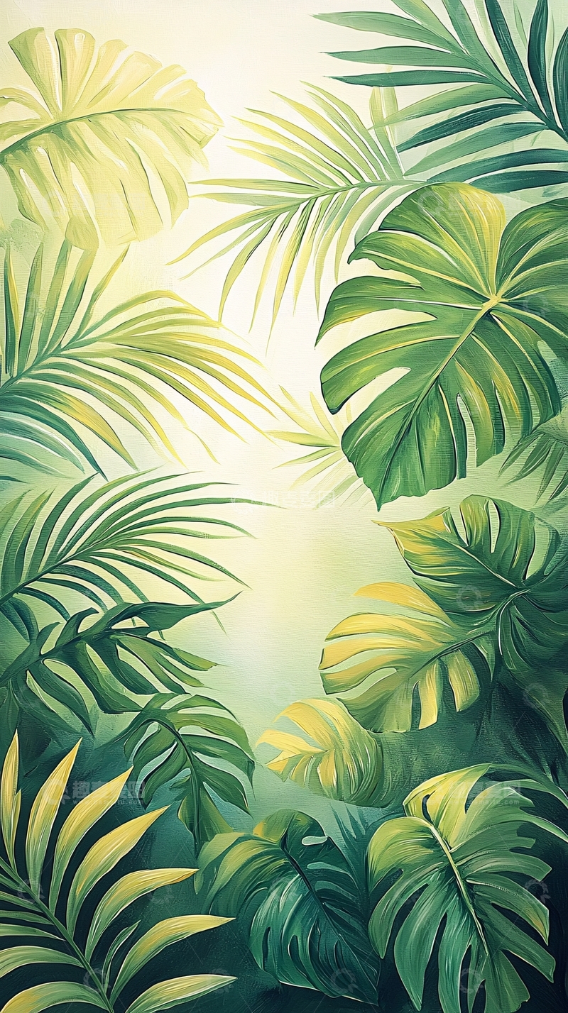 高清大图下载【趣麦麦图】热带雨林植物背景图