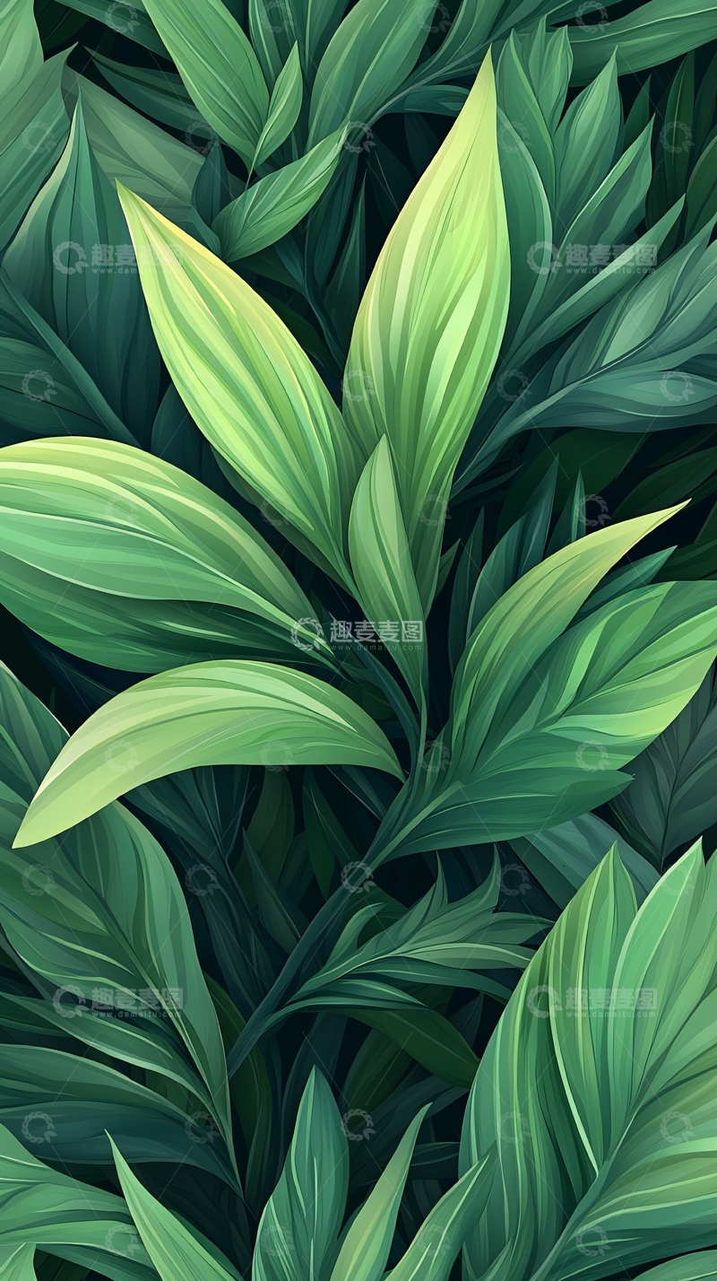 高清大图下载【趣麦麦图】绿色植物叶子背景图