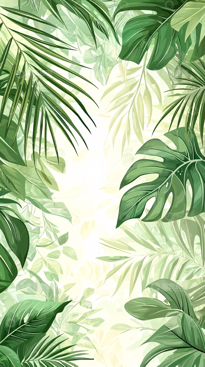 高清大图下载【趣麦麦图】热带雨林植物背景图