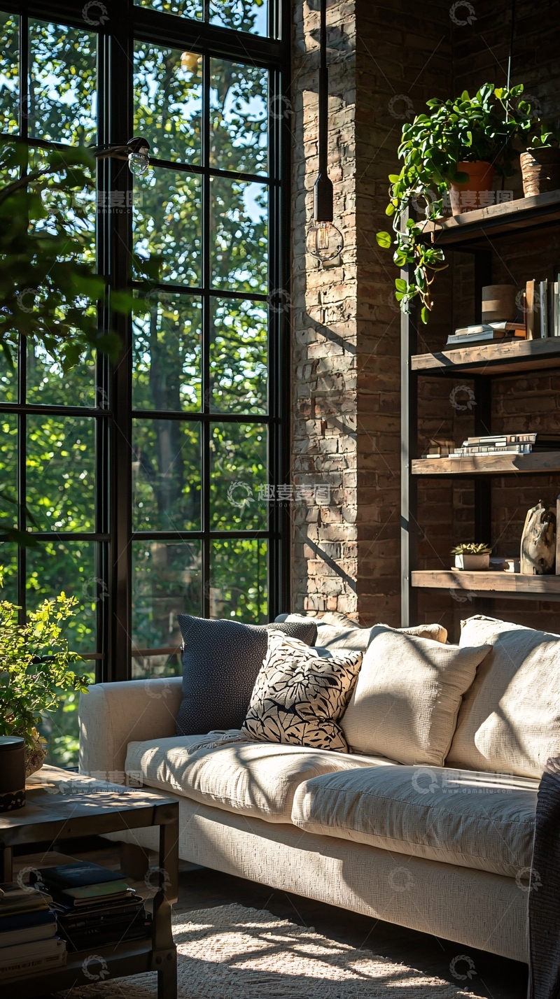 高清大图下载【趣麦麦图】自然光下的温馨客厅