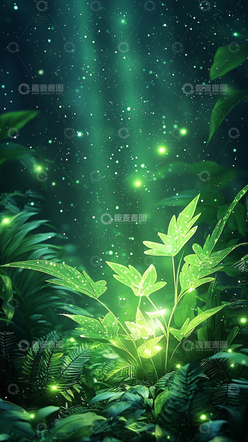 高清大图下载【趣麦麦图】梦幻森林夜景