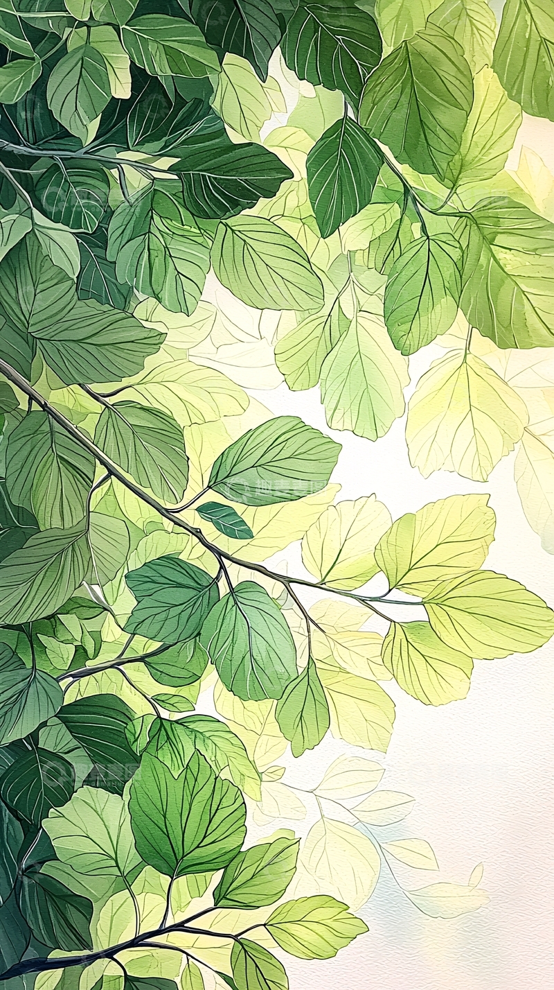 高清大图下载【趣麦麦图】夏日绿叶自然背景