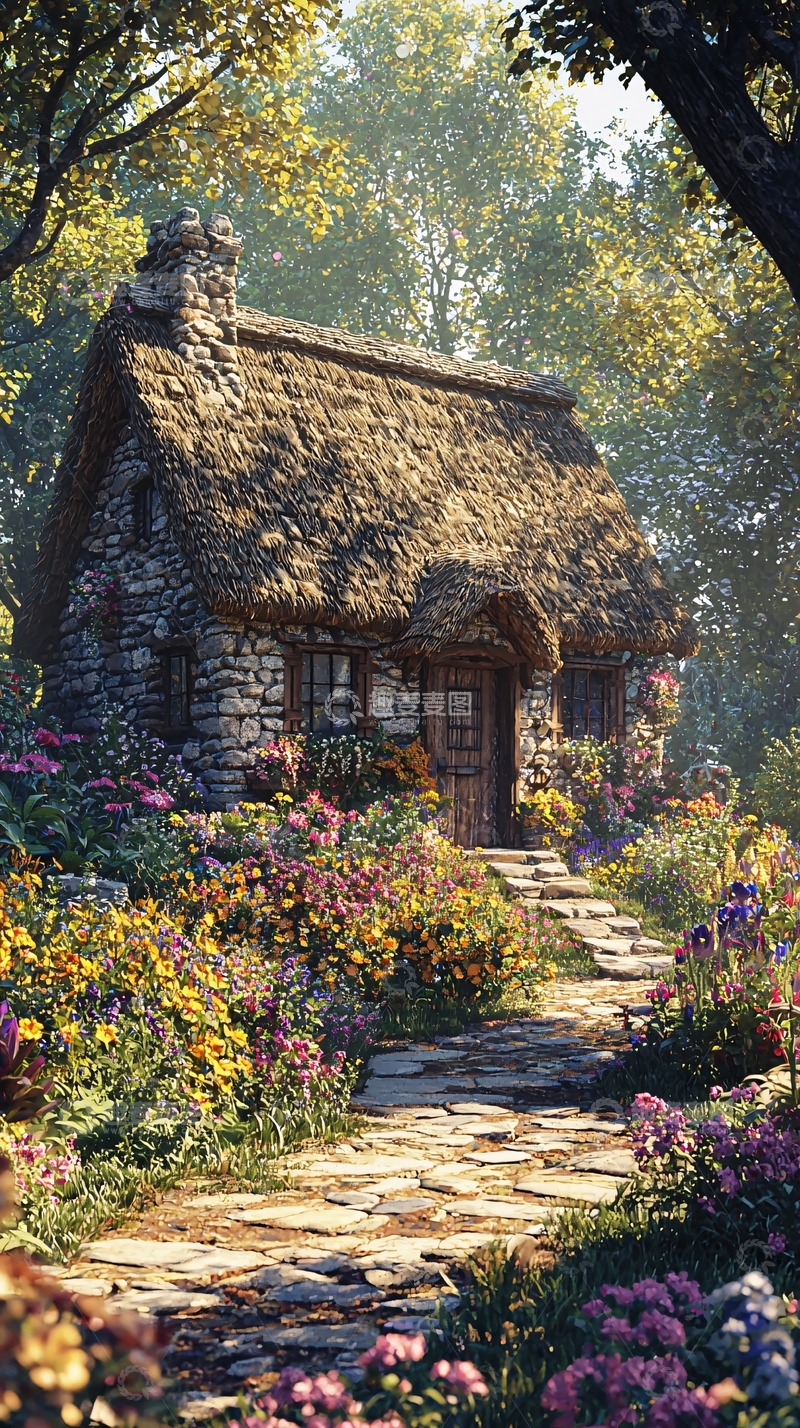 高清大图下载【趣麦麦图】童话小屋与花园