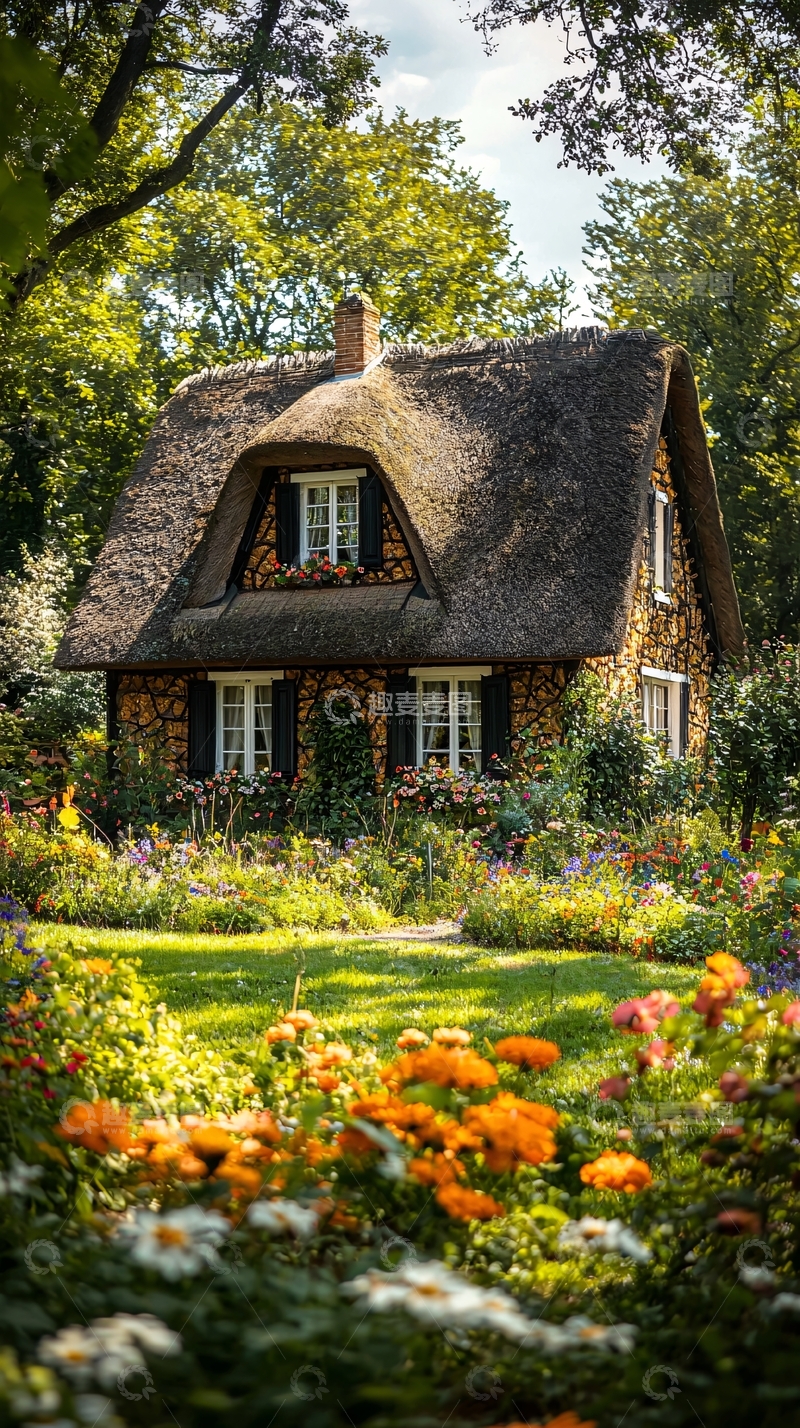 高清大图下载【趣麦麦图】乡村小屋与花园美景