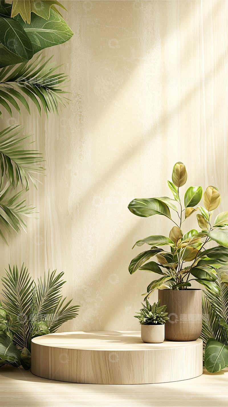 高清大图下载【趣麦麦图】室内植物展示架背景图