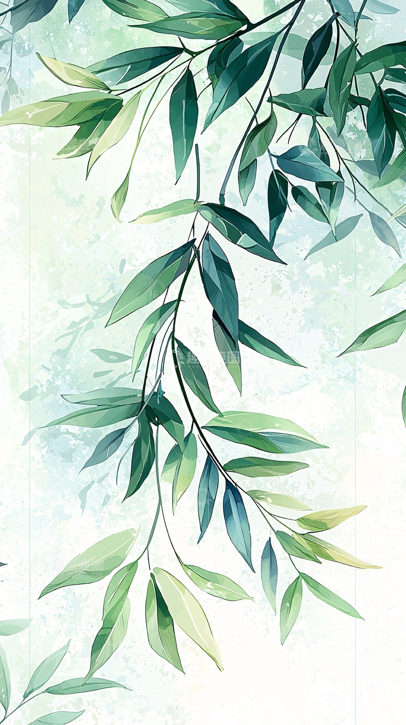 高清大图下载【趣麦麦图】清新绿叶植物背景图