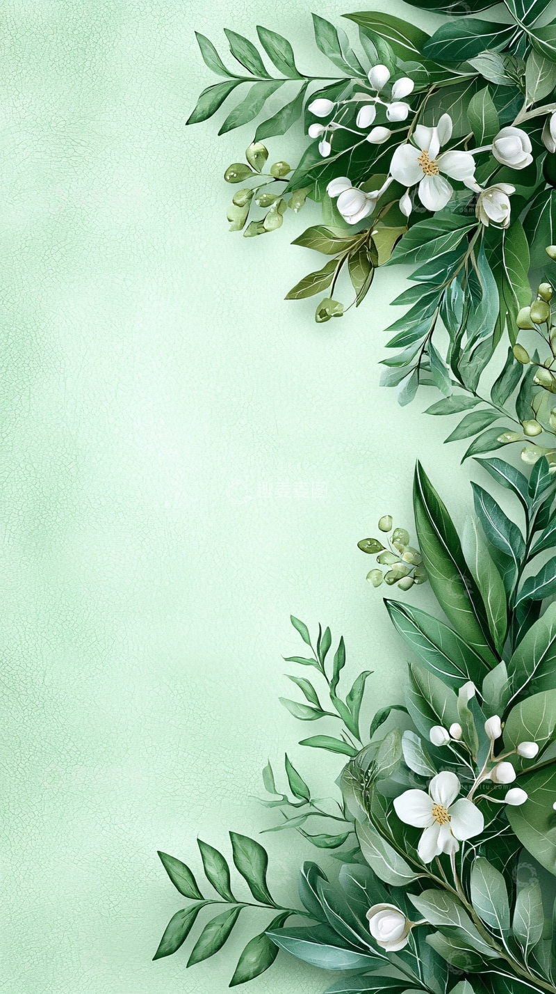 高清大图下载【趣麦麦图】清新绿植花卉背景图