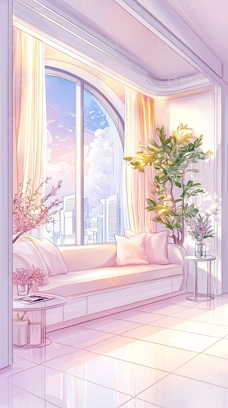 高清大图下载【趣麦麦图】温馨阳台室内装饰场景