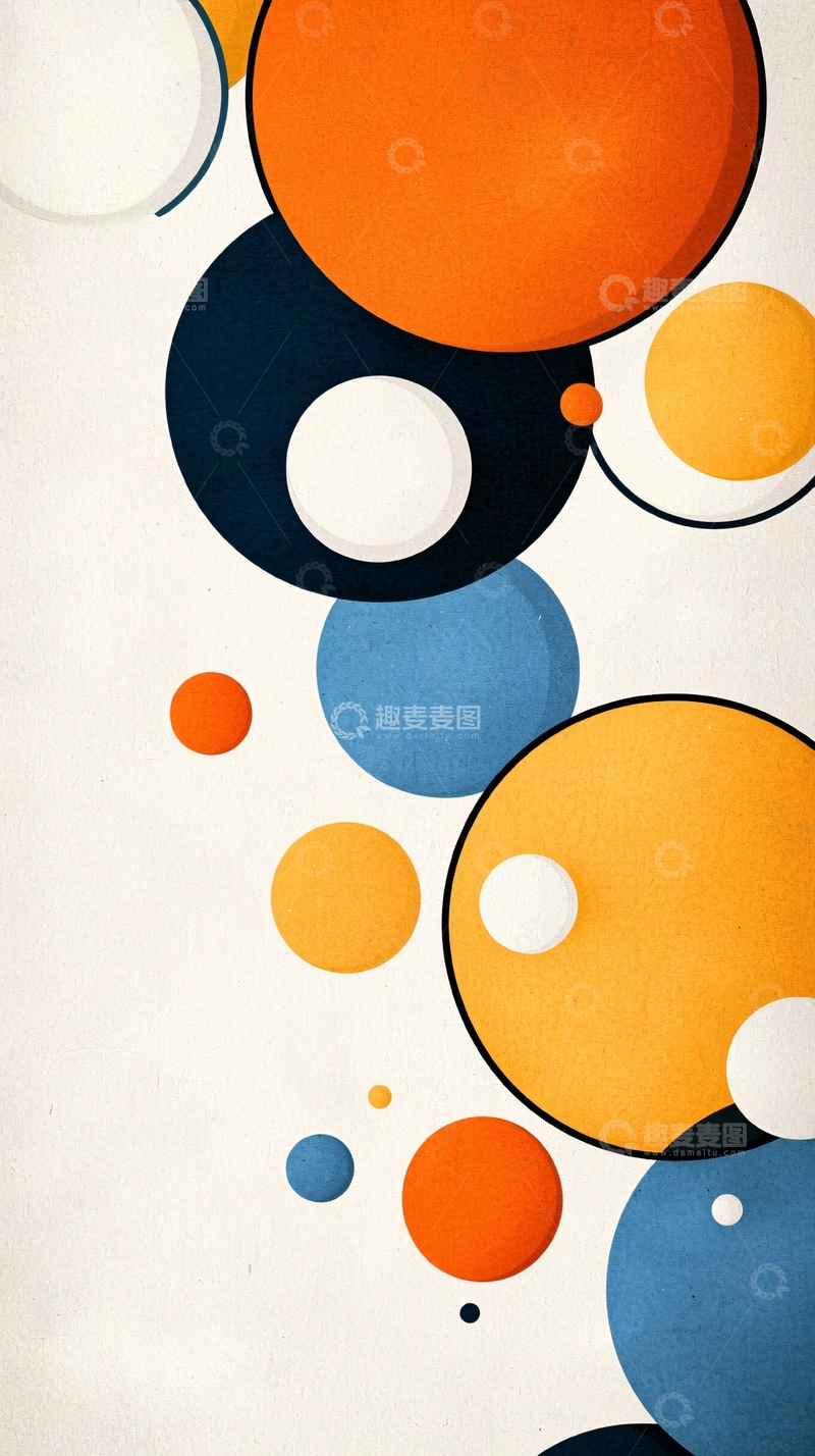 高清大图下载【趣麦麦图】抽象几何圆形艺术背景