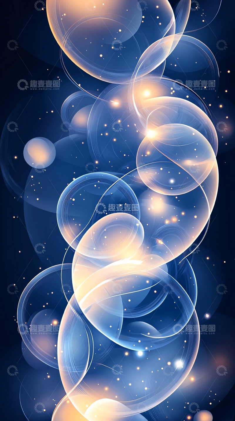 高清大图下载【趣麦麦图】梦幻星空泡泡背景图