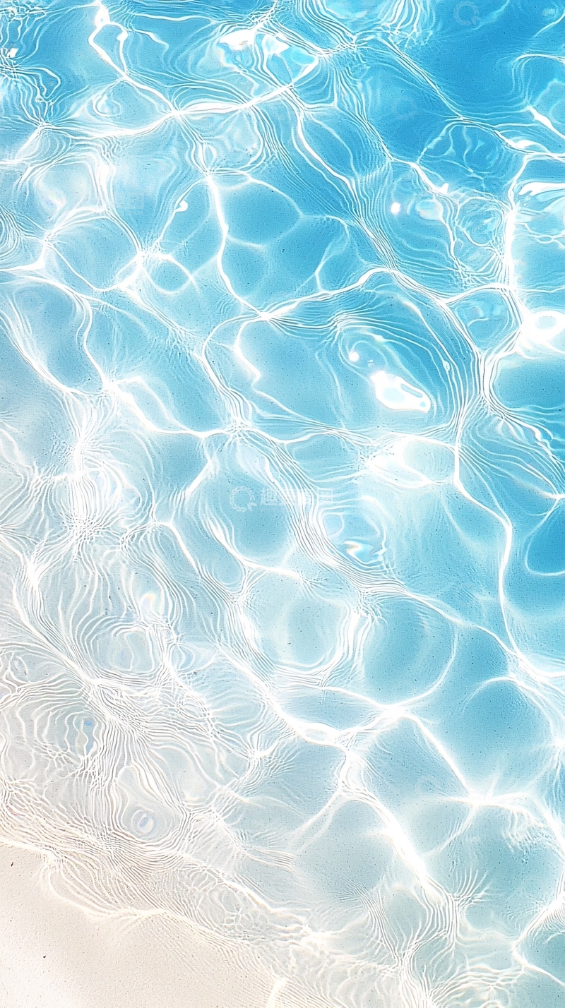 高清大图下载【趣麦麦图】清澈海滩水纹背景图