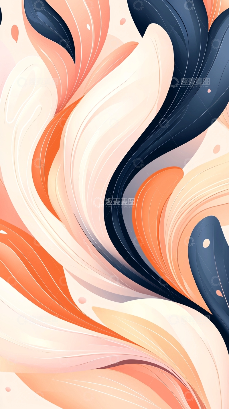 高清大图下载【趣麦麦图】抽象流动线条艺术背景图