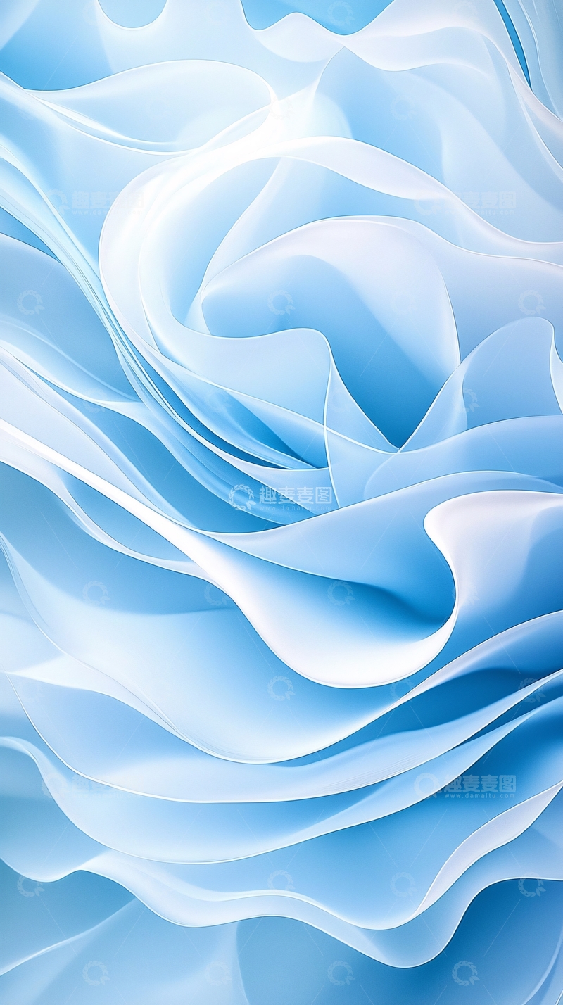 高清大图下载【趣麦麦图】蓝色波浪抽象艺术背景