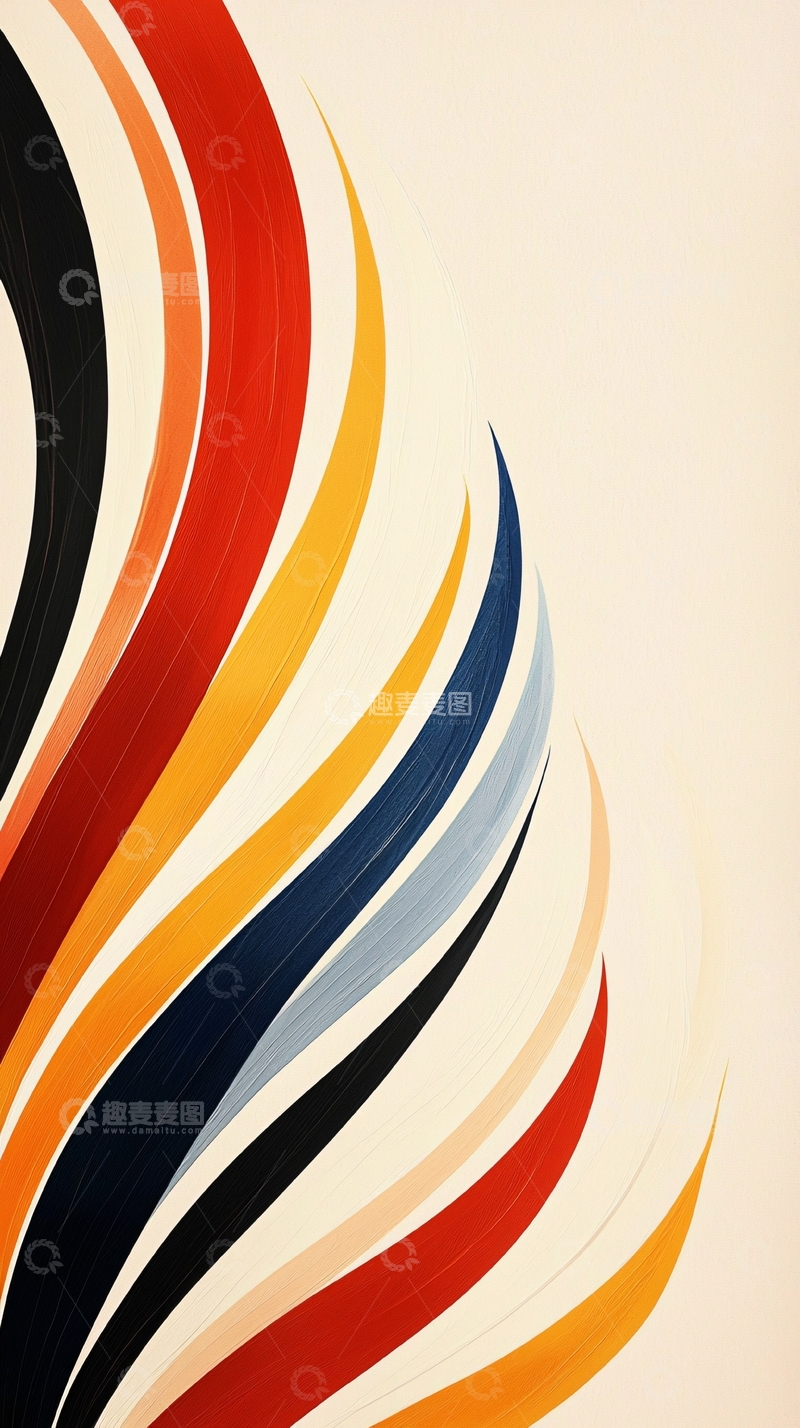 高清大图下载【趣麦麦图】抽象色彩流动线条背景图