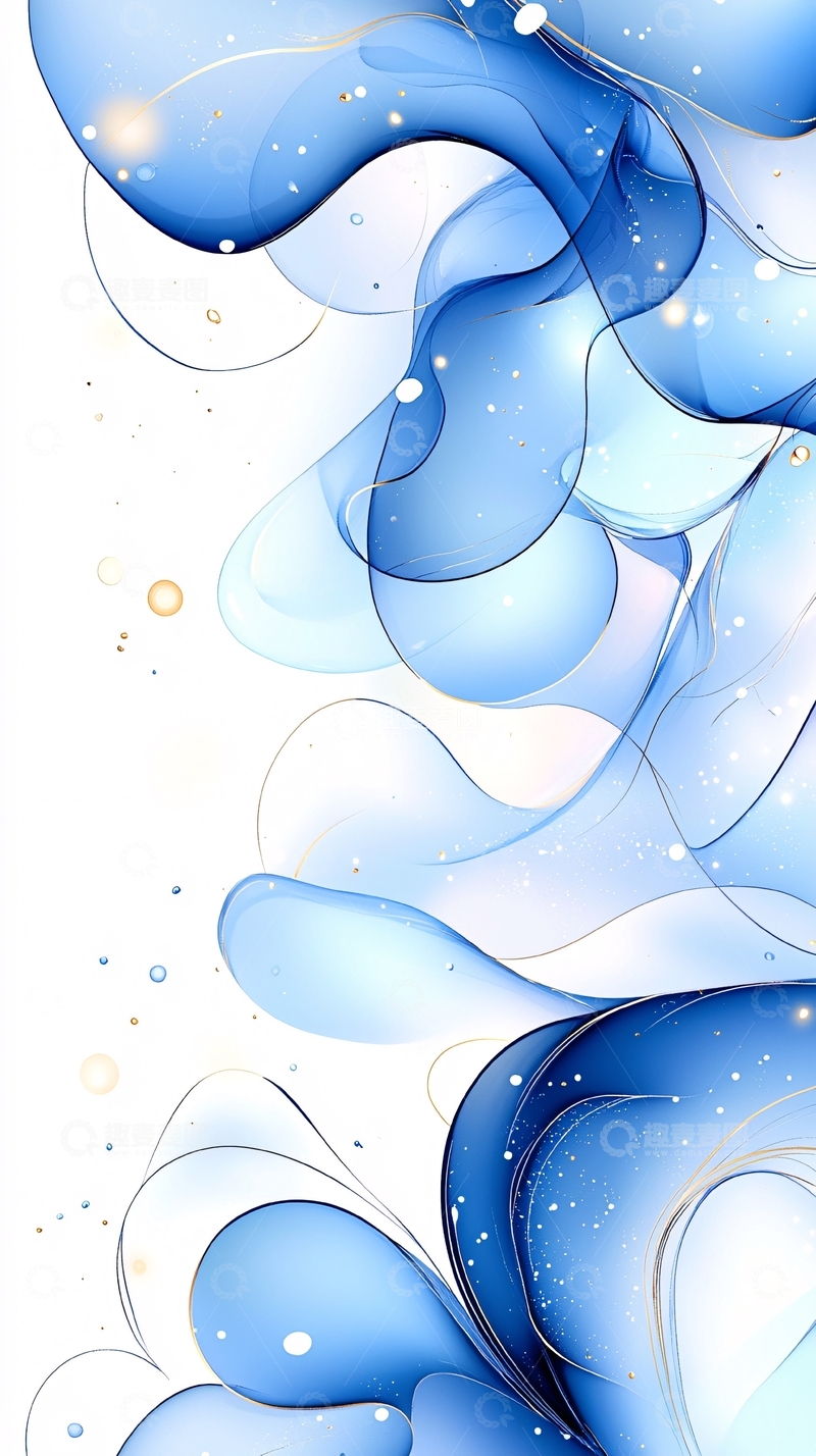 高清大图下载【趣麦麦图】蓝色流动抽象艺术背景