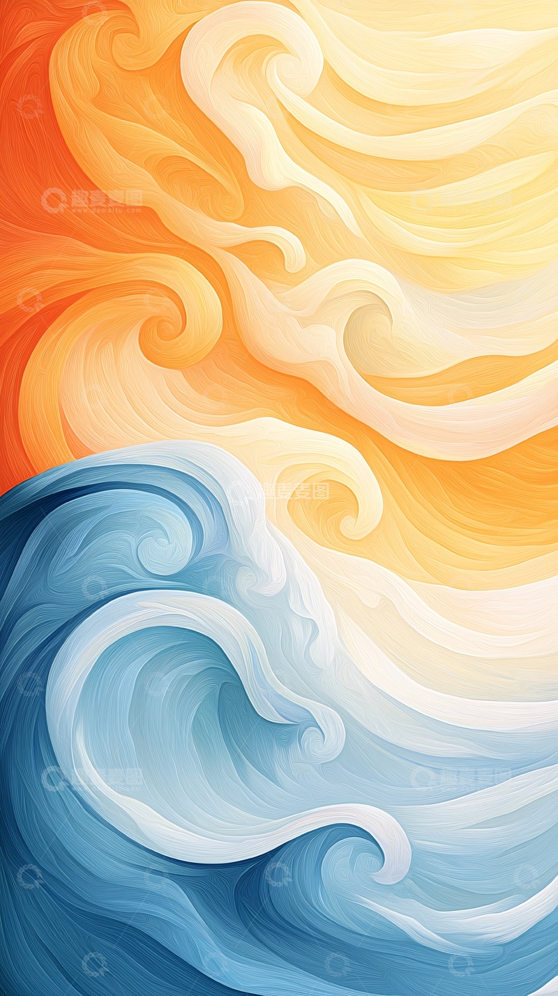 高清大图下载【趣麦麦图】抽象色彩流动波浪背景图